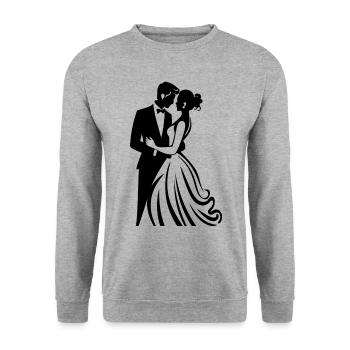 Bride Groom Newlyweds Wedding - Unisex Sweatshirt - salt & pepper - Front - Alina (178cm) & Michal (187cm)