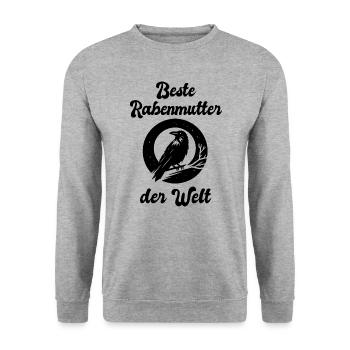 Rabenmutter Beste Mutter Welt Mama Geschenk lustig - Unisex Pullover - Weißgrau meliert - Vorne - Alina (178cm) & Michal (187cm)