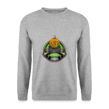 Citrouille d'halloween - Sweat-shirt Unisexe - gris chiné - Devant - Alina (178cm) & Michal (187cm)