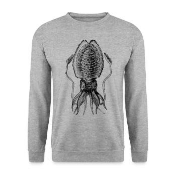 Squid Drawn Vintage - Unisex Sweatshirt - salt & pepper - Front - Alina (178cm) & Michal (187cm)