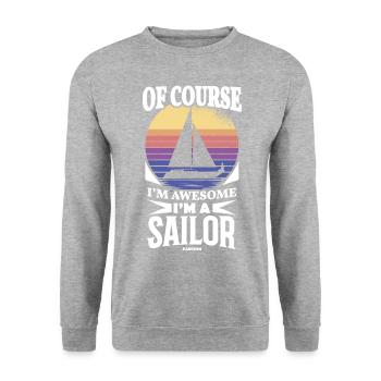 Sailor Sailing Sailboat Funny Dictons Cadeau - Sweat-shirt Unisexe - gris chiné - Devant - Alina (178cm) & Michal (187cm)