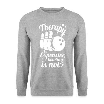Thérapie de bowling - Sweat-shirt Unisexe - gris chiné - Devant - Alina (178cm) & Michal (187cm)