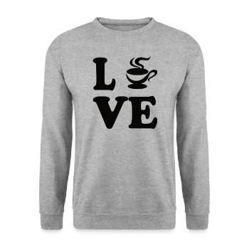 I love Coffee - Unisex Sweatshirt - salt & pepper - Front - Alina (178cm) & Michal (187cm)