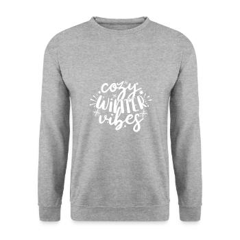 Ambiance hivernale confortable - Sweat-shirt Unisexe - gris chiné - Devant - Alina (178cm) & Michal (187cm)