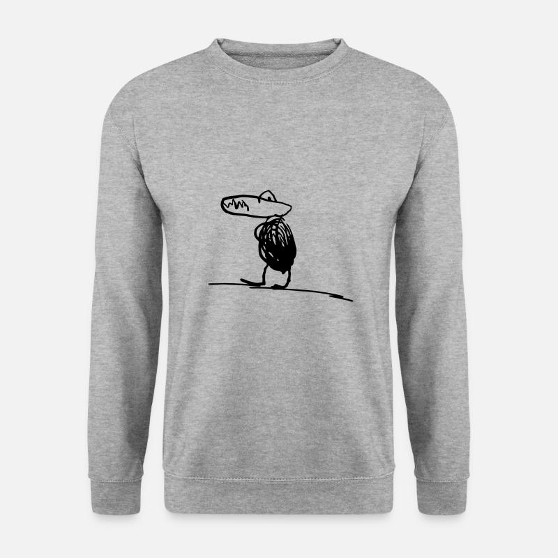 Kinderzeichnung T-Rex - Unisex Pullover - Weißgrau meliert