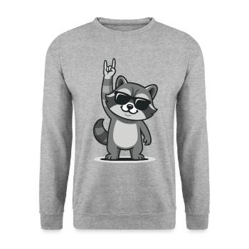 Raton laveur à bascule - Sweat-shirt Unisexe - gris chiné - Devant - Alina (178cm) & Michal (187cm)
