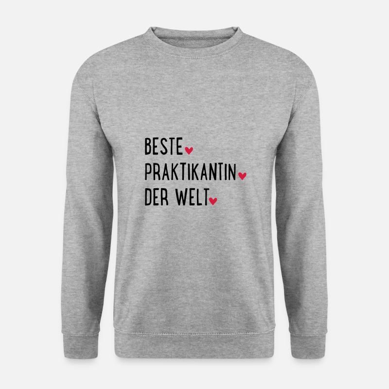 praktikantin - Unisex Pullover - Weißgrau meliert