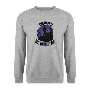 Halloween Saying Ghouls Just Wanna Have Fun - Unisex Sweatshirt - salt & pepper - Front - Alina (178cm) & Michal (187cm)
