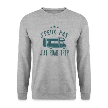 J'peux Pas J'ai Road Trip - Sweat-shirt Unisexe - gris chiné - Devant - Alina (178cm) & Michal (187cm)