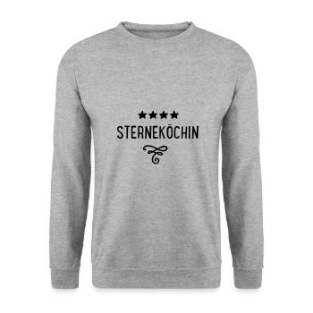 sterneköchin - Unisex Pullover - Weißgrau meliert - Vorne - Alina (178cm) & Michal (187cm)