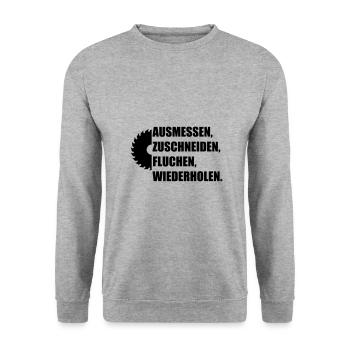 fluchen - Unisex Pullover - Weißgrau meliert - Vorne - Alina (178cm) & Michal (187cm)