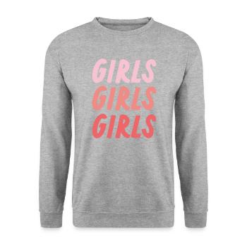 Girls Girls Girls - Unisex Sweatshirt - salt & pepper - Front - Alina (178cm) & Michal (187cm)