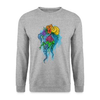 Bright Nature - Unisex Pullover - Weißgrau meliert - Vorne - Alina (178cm) & Michal (187cm)
