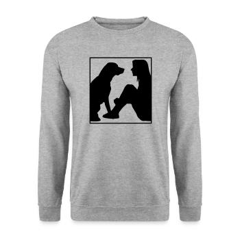 Best friend dog, gift for dog lovers - Unisex Sweatshirt - salt & pepper - Front - Alina (178cm) & Michal (187cm)