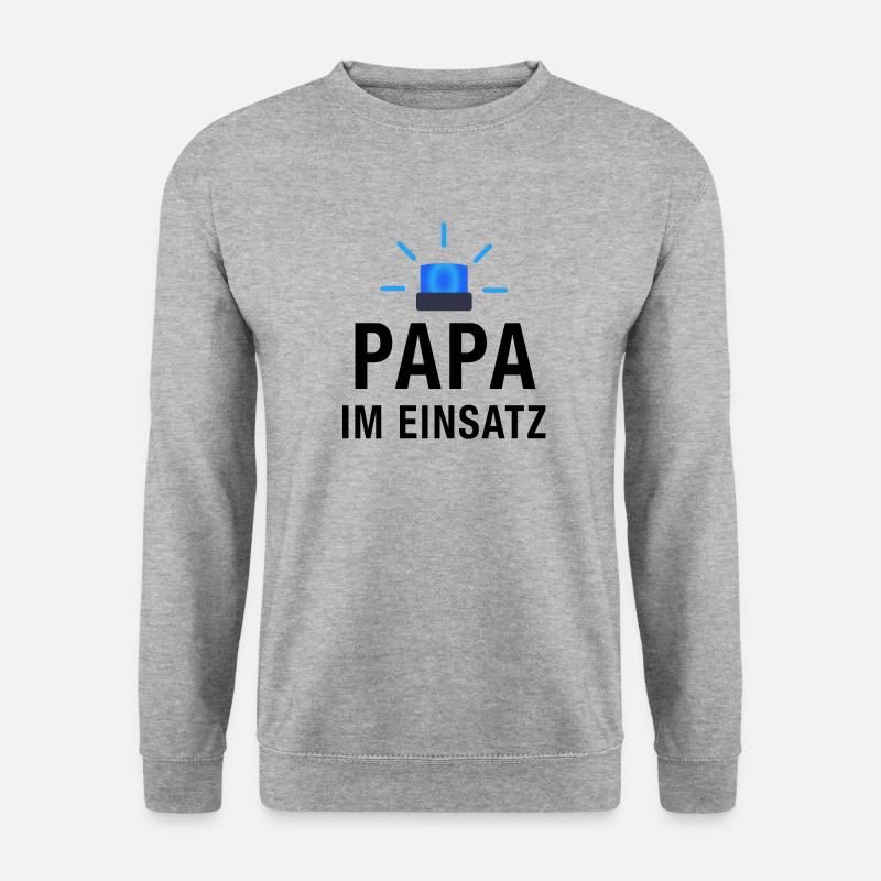 Papa im Einsatz - Unisex Pullover - Weißgrau meliert