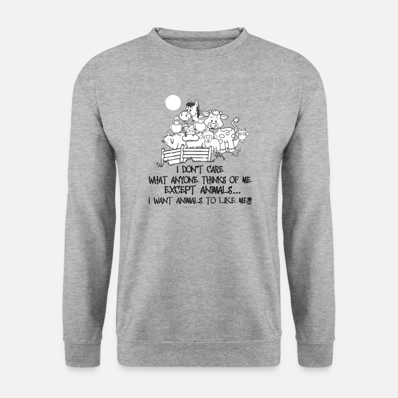 Farm Bauernhof Tiere Geschenk - Unisex Pullover - Weißgrau meliert