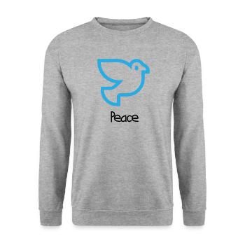 Peace - Unisex Pullover - Weißgrau meliert - Vorne - Alina (178cm) & Michal (187cm)
