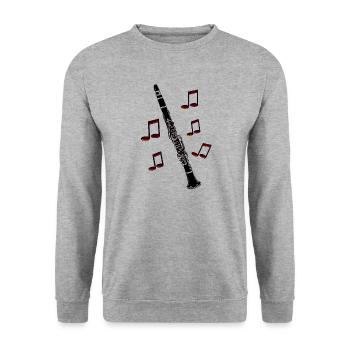 Clarinet notes red - Unisex Sweatshirt - salt & pepper - Front - Alina (178cm) & Michal (187cm)