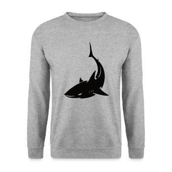Hai Shark - Unisex Pullover - Weißgrau meliert - Vorne - Alina (178cm) & Michal (187cm)