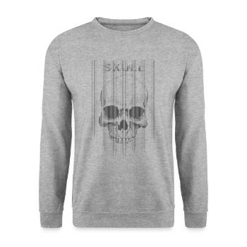 The skull in black - Unisex Sweatshirt - salt & pepper - Front - Alina (178cm) & Michal (187cm)