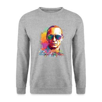 Résistance colorée #Pu - Sweat-shirt Unisexe - gris chiné - Devant - Alina (178cm) & Michal (187cm)