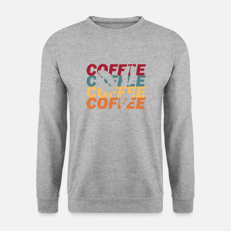 Kaffee Kaffeebohne - Unisex Pullover - Weißgrau meliert