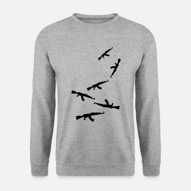 Gewehr icon symbol - Unisex Pullover - Weißgrau meliert