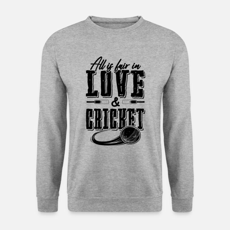 liebe cricket spruch - Unisex Pullover - Weißgrau meliert