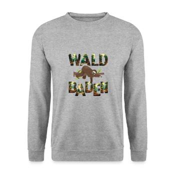 Faultier Waldbaden - Unisex Pullover - Weißgrau meliert - Vorne - Alina (178cm) & Michal (187cm)