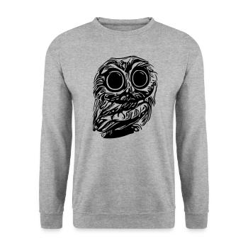 owl - Unisex Sweatshirt - salt & pepper - Front - Alina (178cm) & Michal (187cm)