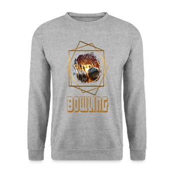 Bowling Bowling Bowling Ball Quilles Joueurs de bowling - Sweat-shirt Unisexe - gris chiné - Devant - Alina (178cm) & Michal (187cm)