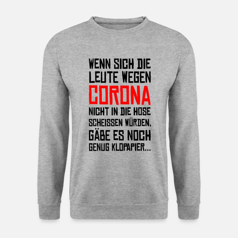 Corona Virus Klopapier - schwarz - Unisex Pullover - Weißgrau meliert
