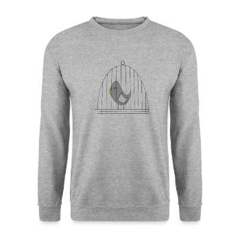 Bird in a cage - Unisex Sweatshirt - salt & pepper - Front - Alina (178cm) & Michal (187cm)