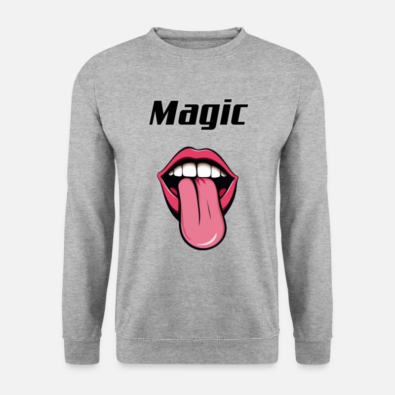 Magische Zunge - Unisex Pullover - Weißgrau meliert