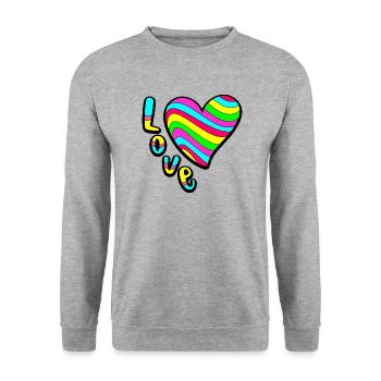 Colourful Love - Unisex Sweatshirt - salt & pepper - Front - Alina (178cm) & Michal (187cm)