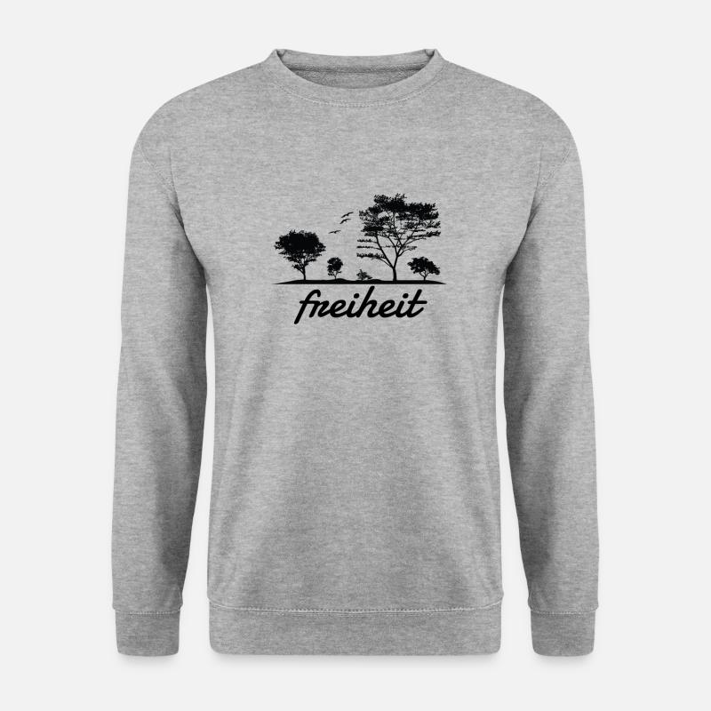 Freiheit - Unisex Pullover - Weißgrau meliert