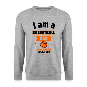 Cadeau pour la fête des pères : un papa basketteur qui vaut son pesant d’or - Sweat-shirt Unisexe - gris chiné - Devant - Alina (178cm) & Michal (187cm)