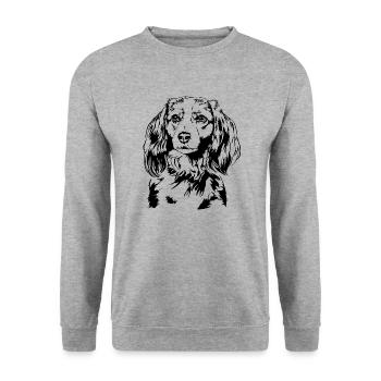 KOOIKERHONDJE Cooiker chien chien chien de chasse Wilsigns - Sweat-shirt Unisexe - gris chiné - Devant - Alina (178cm) & Michal (187cm)