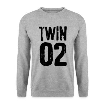 Twin 01 02 twins partnerlook twin gift - Unisex Sweatshirt - salt & pepper - Front - Alina (178cm) & Michal (187cm)