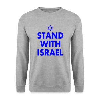 Stand with israel - Sweat-shirt Unisexe - gris chiné - Devant - Alina (178cm) & Michal (187cm)