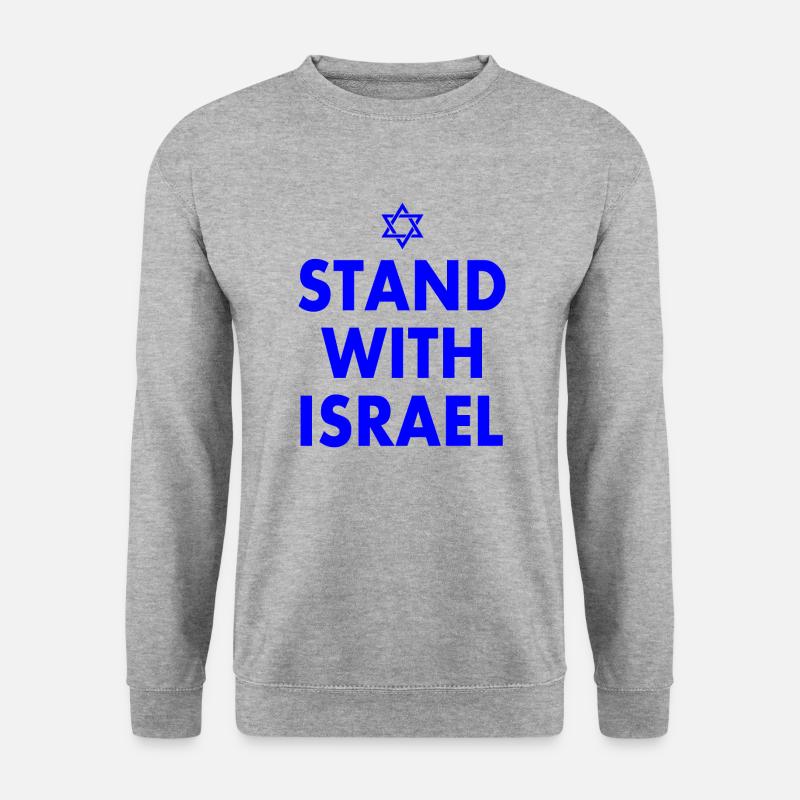 Stand with israel - Unisex Pullover - Weißgrau meliert