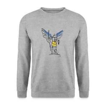 Lutte pour la paix - Sweat-shirt Unisexe - gris chiné - Devant - Alina (178cm) & Michal (187cm)