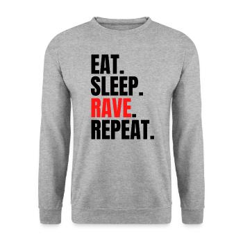 eat sleep rave repeat - Unisex Pullover - Weißgrau meliert - Vorne - Alina (178cm) & Michal (187cm)