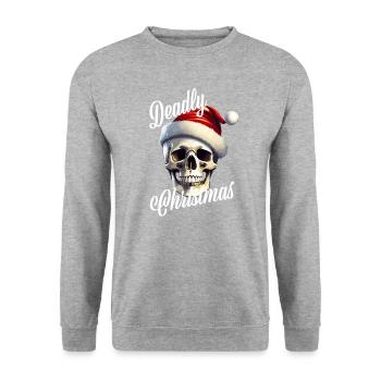 Tödliche Weihnachten - Unisex Pullover - Weißgrau meliert - Vorne - Alina (178cm) & Michal (187cm)