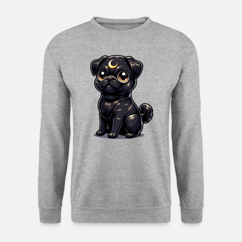 Mondlicht Welpenblick - Unisex Pullover - Weißgrau meliert