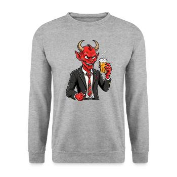 Diable rouge - Sweat-shirt Unisexe - gris chiné - Devant - Alina (178cm) & Michal (187cm)