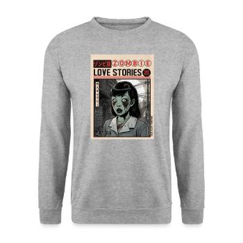 Zombie Love Stories - Unisex Pullover - Weißgrau meliert - Vorne - Alina (178cm) & Michal (187cm)