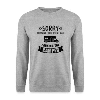 Wohnmobil - Unisex Pullover - Weißgrau meliert - Vorne - Alina (178cm) & Michal (187cm)
