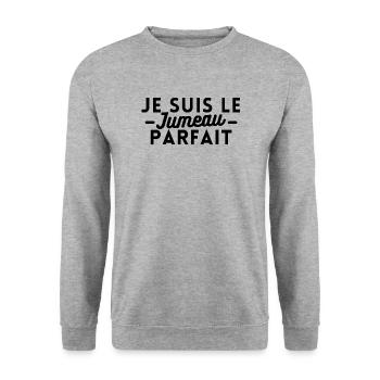 Je suis le jumeau parfait - Sweat-shirt Unisexe - gris chiné - Devant - Alina (178cm) & Michal (187cm)