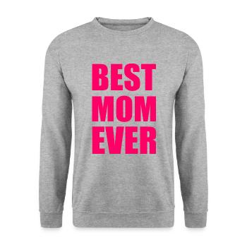 Best mom ever - Unisex Pullover - Weißgrau meliert - Vorne - Alina (178cm) & Michal (187cm)